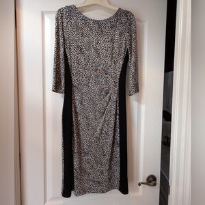 Lauren Ralph Lauren Black and White Long Sleeve Dress